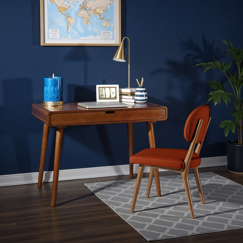 Writing Desk with 1 Storage Drawer | 40" | Farmhouse Brown Wood