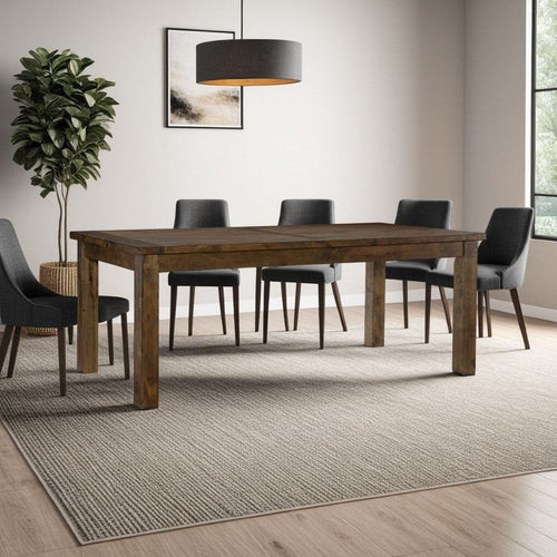 Rick Dining Table | 79" Rectangular Top | Natural Brown Rubberwood