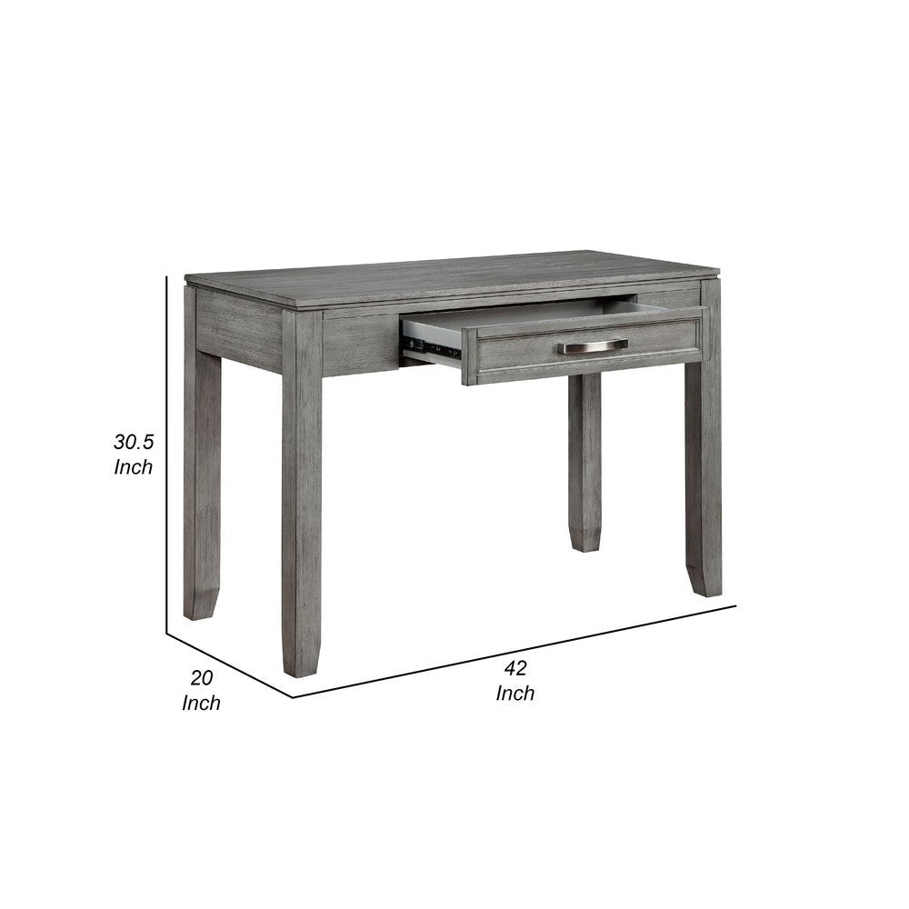 Thiem Writing Laptop Desk | 1 Drawer | Gray Wood Veneer | 42’’