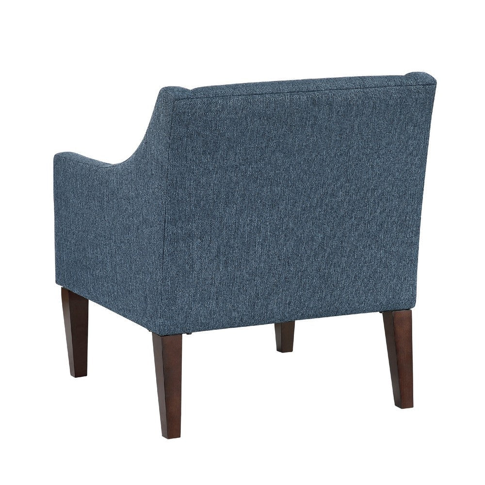 Ginna Accent Armchair | Button Tufted Blue Polyester | Brown Legs BM335977