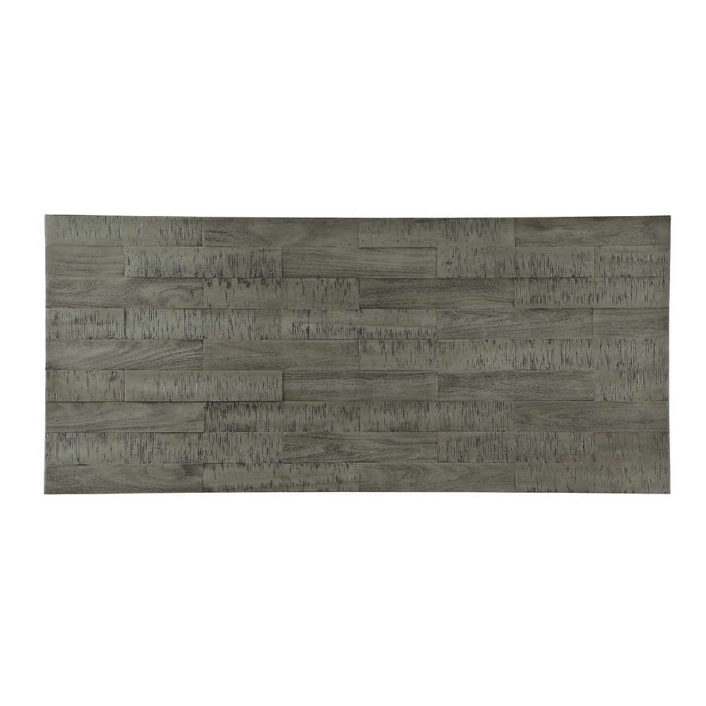 Anab Counter Height Table | Rectangular Gray Wood and Turnbuckle Base BM336004