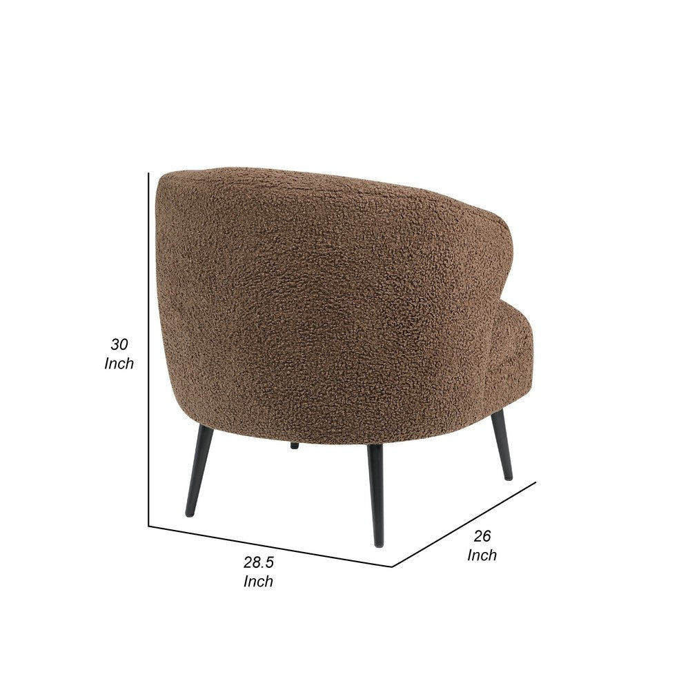 Neda Accent Chair | Soft Brown Boucle | Curved Barrel Back BM336013
