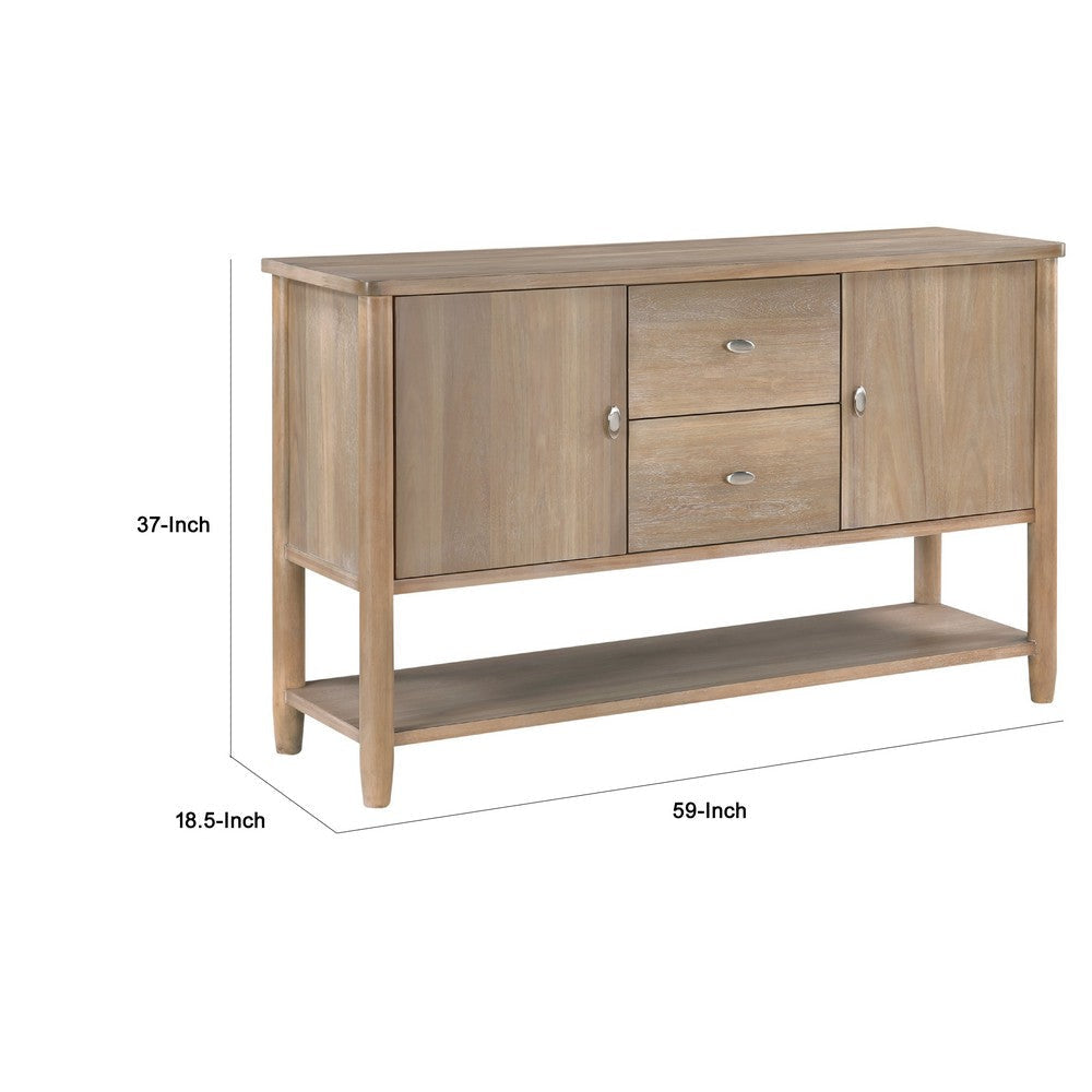 Rinie Sideboard Buffet Console | 2 Drawer and Cabinets | Brown BM336064