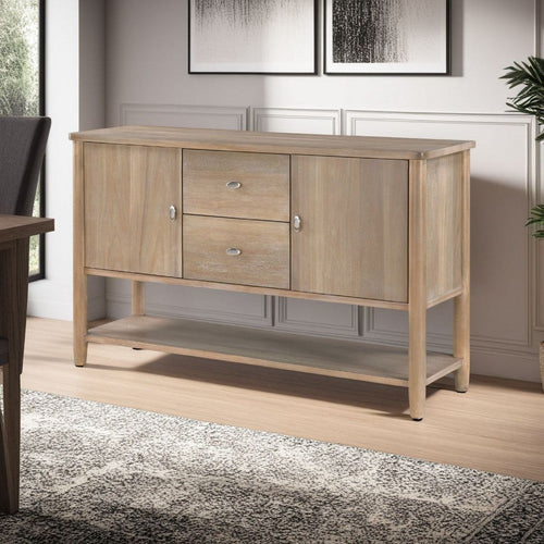 Rinie Sideboard Buffet Console | 2 Drawer and Cabinets | Brown