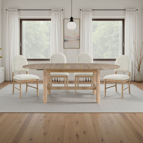 Henry Dining Table | Natural Brown Wood | 66- 84" Extension Leaf