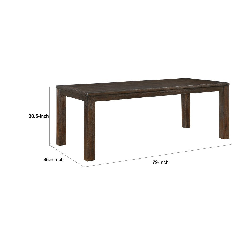 Harry Dining Table | Straight Legs | Rectangular Brown Acacia 79’’ BM336071