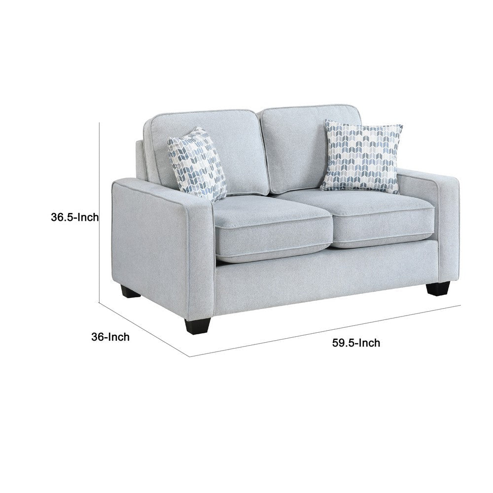 Pery Loveseat w 2 Pillows | Reversible Cushions | Light Gray 60’’ BM336141