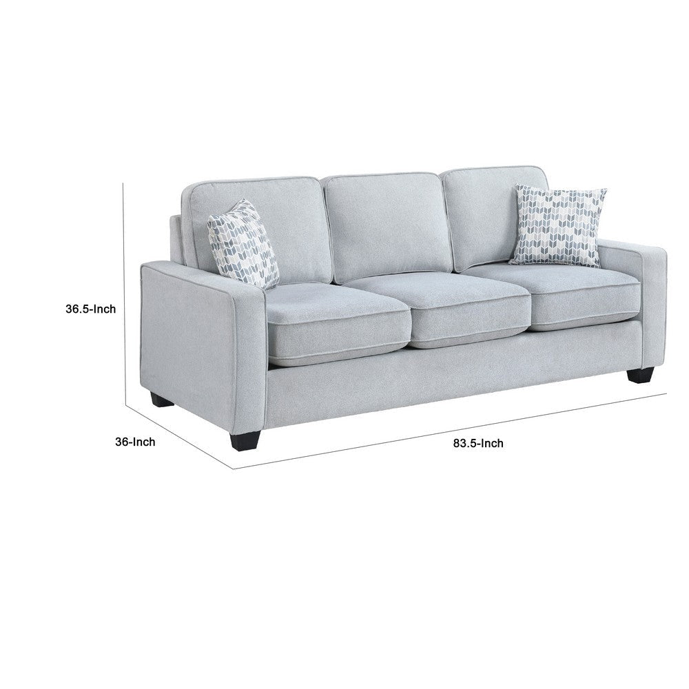 Pery Sofa w 2 Pillows | Reversible Cushions | Light Gray 84’’ BM336142