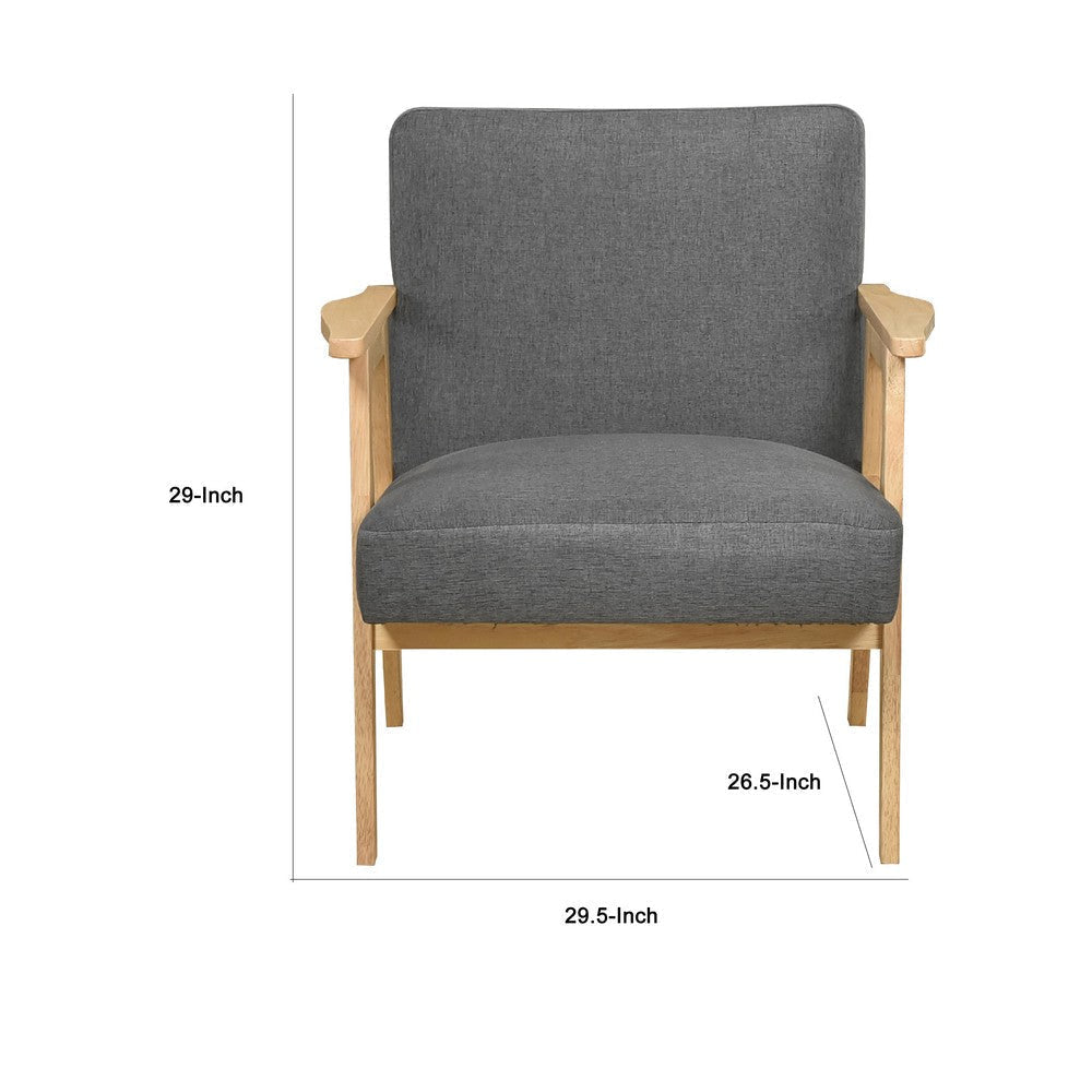 Cathy Accent Club Armchair | Soft Dark Gray | Natural Brown Wood BM336183