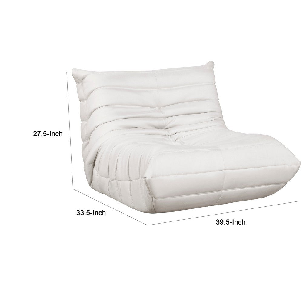 Revena Accent Floor Chair | Pleated Beige Microfiber Fabric | Curved BM336195