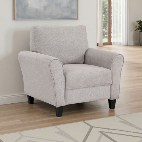 Leroi Accent Chair | 37" | Gray Fabric and Round Flared Armrests