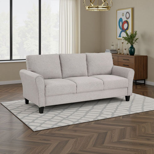 Leroi Sofa | 81" | Gray Fabric and Round Flared Armrests