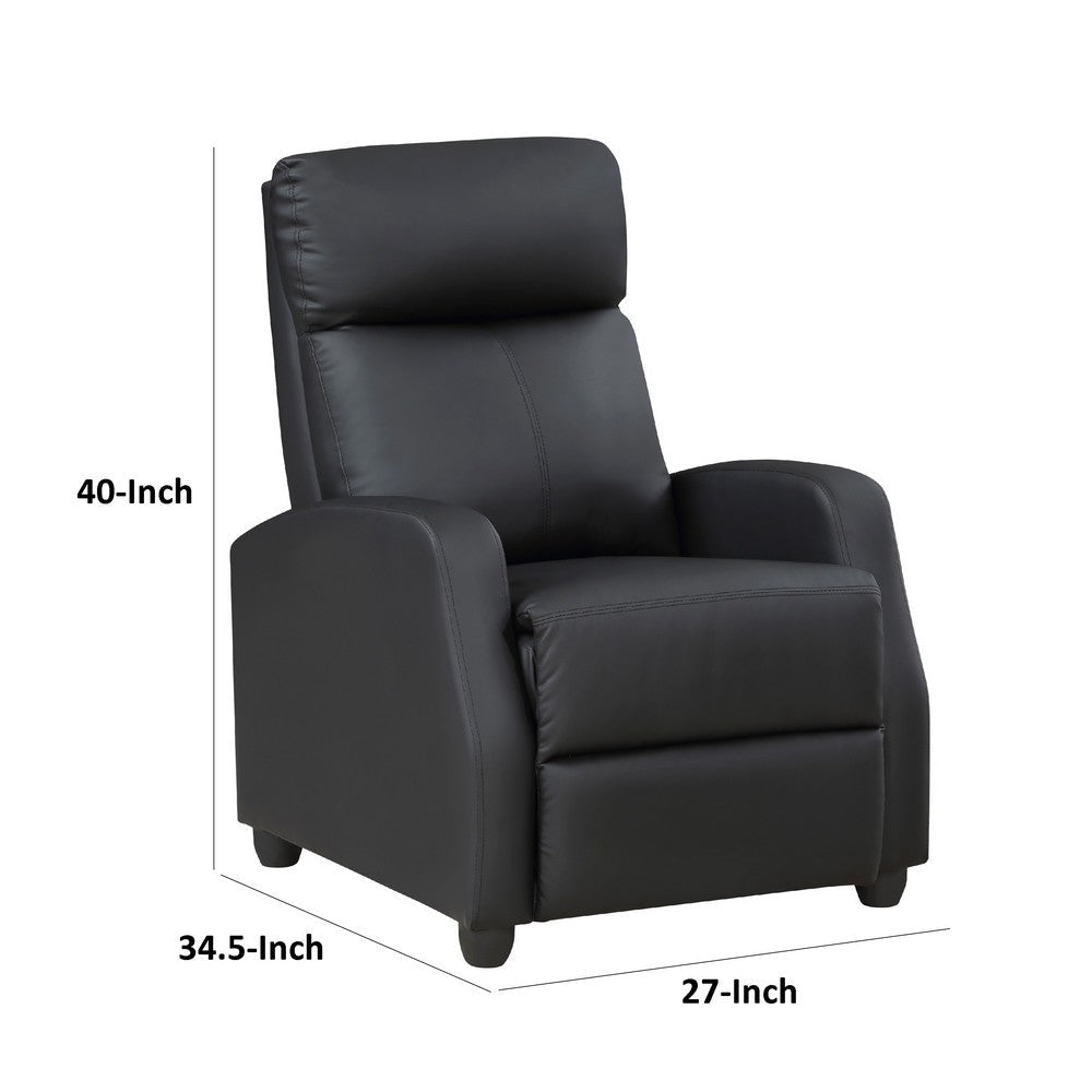 Recliner Chair | Manual Push Back | Black Faux Leather | 27’’ BM336268