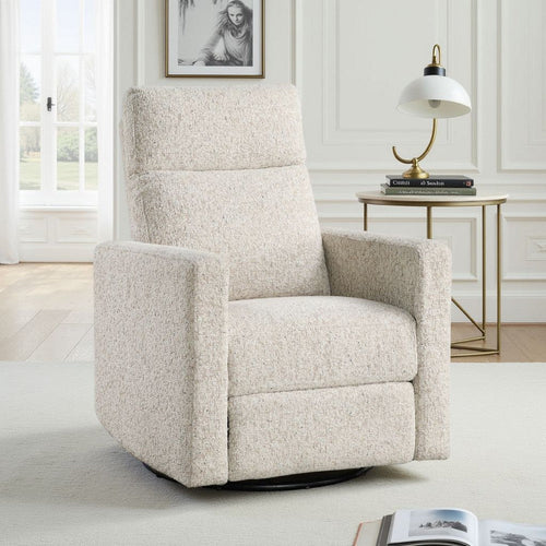 Yujo Recliner Chair | Manual | 30" | Beige Chenille | 360 Swivel