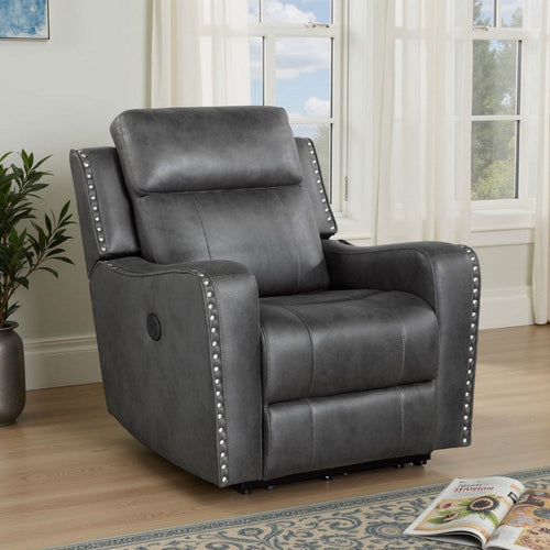 Gimo Power Recliner Chair | Dark Gray Microfiber | 37"