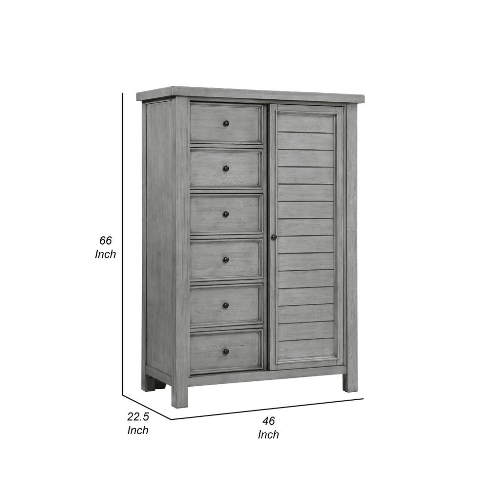 Daisy Wardrobe Chest | Gray Mango Veneer | 8 Drawer Bronze Metal Knobs BM336313