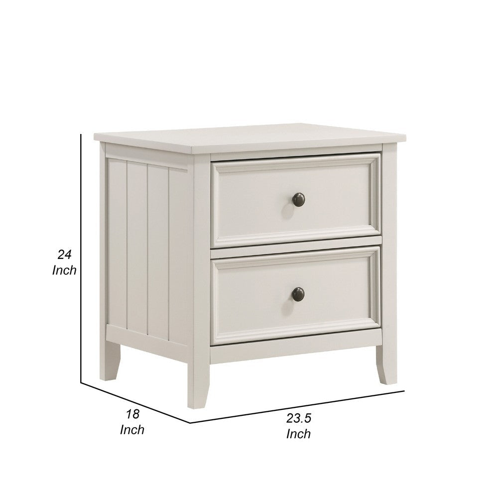Etgo 2 Drawer Nightstand | 24’’ | White Melamine Veneer BM336320