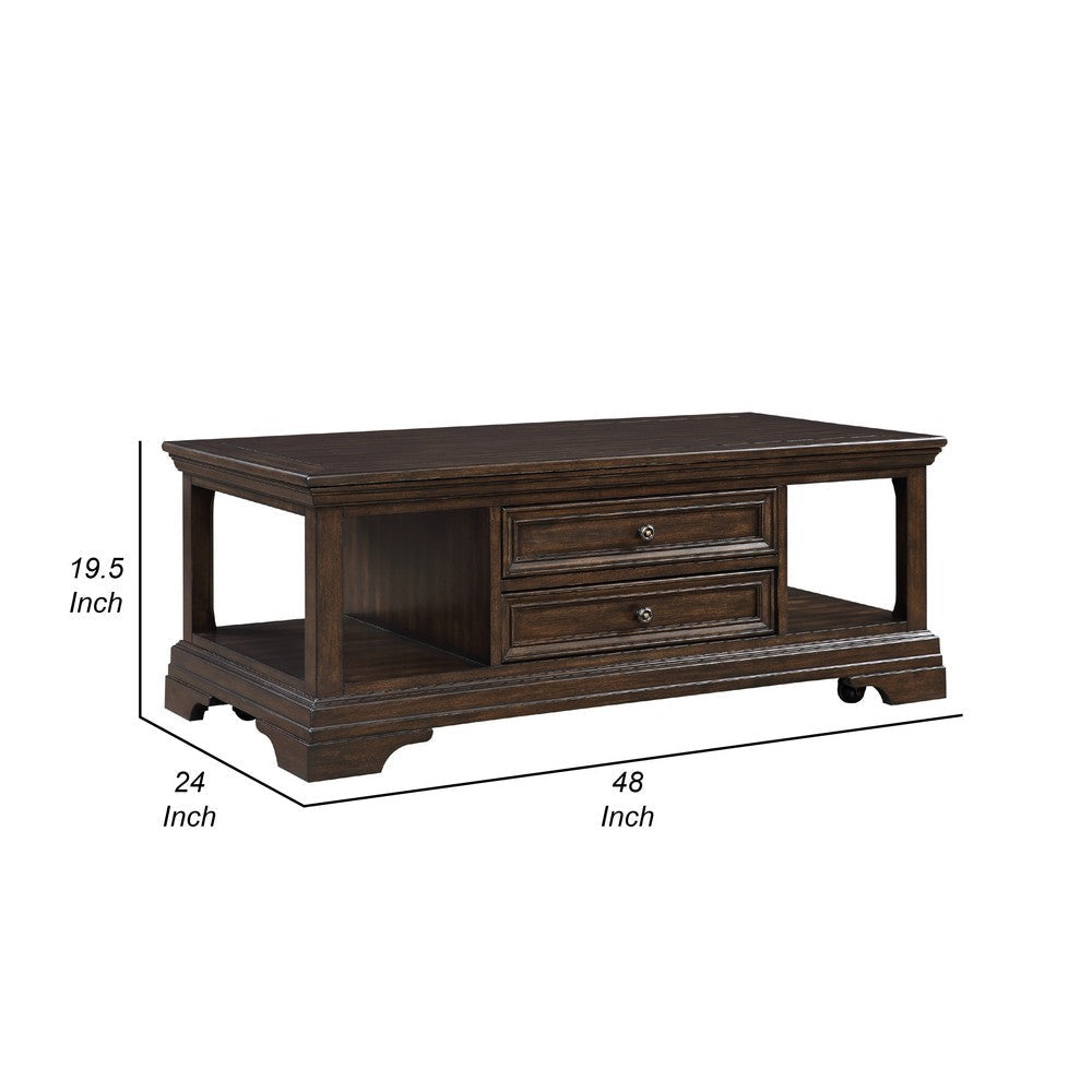 Tabby Lift-Top Coffee Table | Side Shelves and Caster Wheels | Brown BM336342