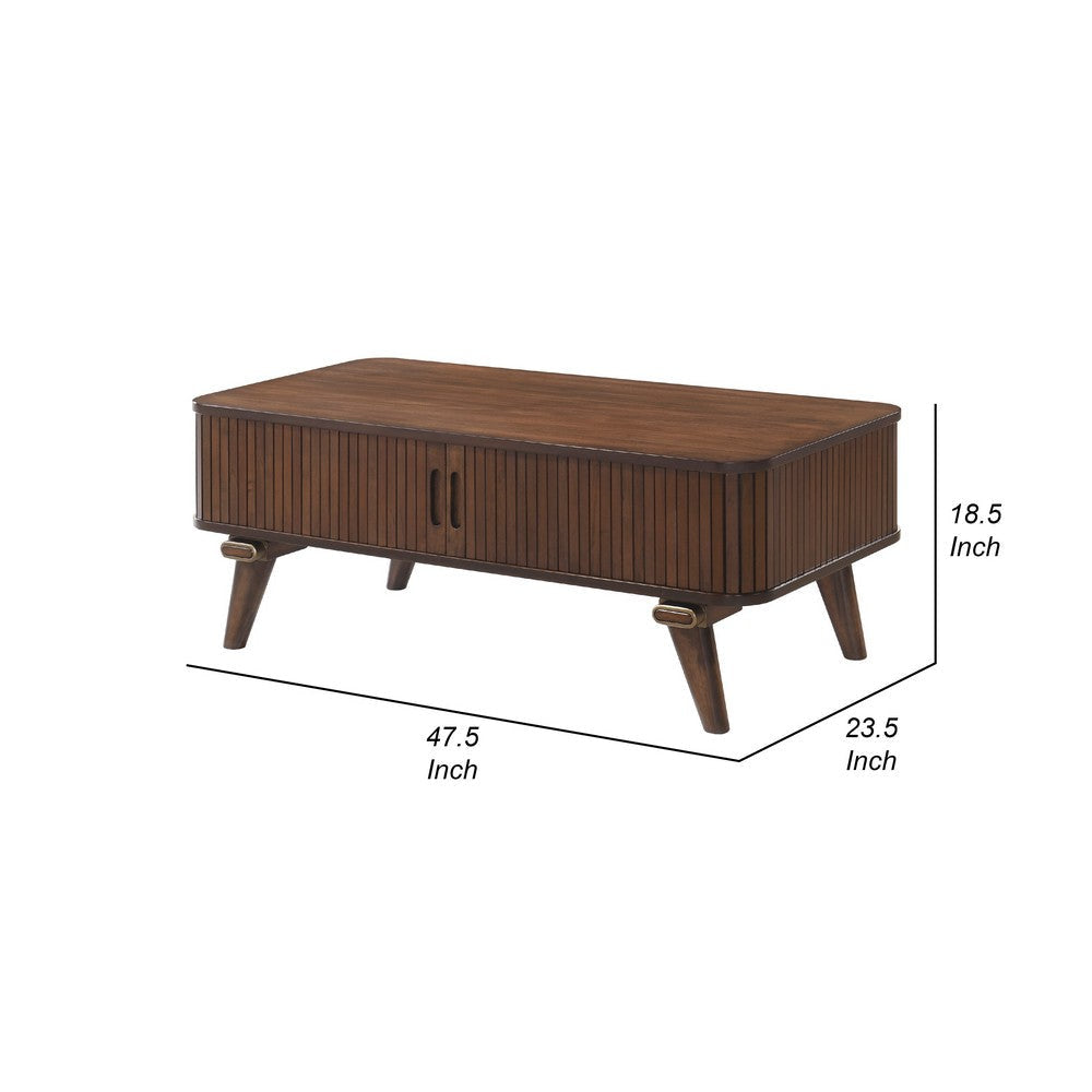 Manny Coffee Table | 2 Tambour Doors | A-Frame Walnut Brown 48’’ BM336366