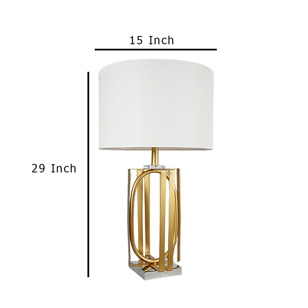 Limy 2pc Table Lamp Set | White Shade | Gold and Chrome Base | 29’’ BM336396