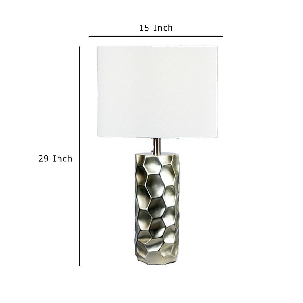 Limy 2pc Table Lamp Set | White Shade | Silver Metal Resin Base | 29’’ BM336397