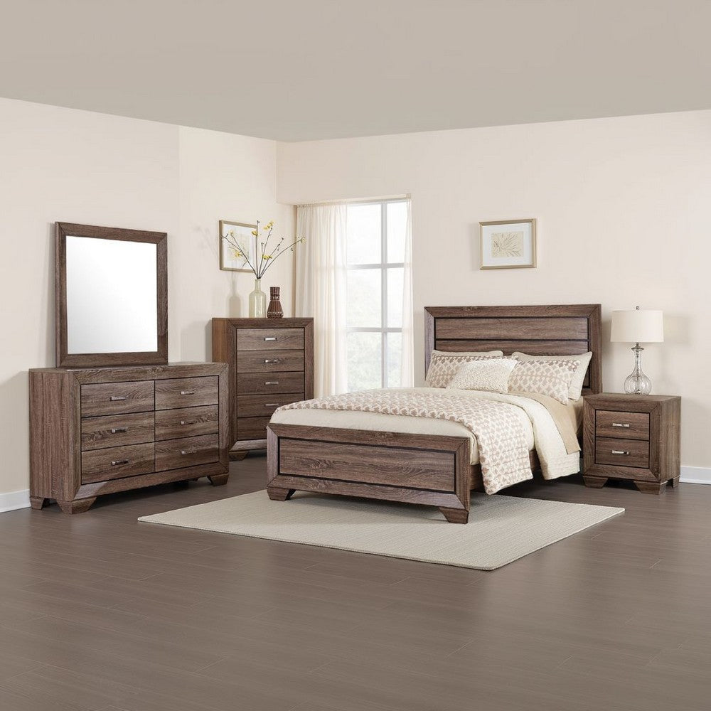 Kizie 5pc Queen Bedroom Set |Nightstand, Chest, Dresser in Beige Wood main image 1