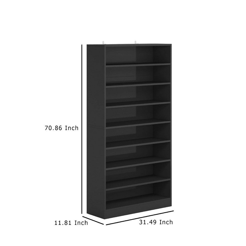 Feo 45 Pair Shoe Cabinet | 9 Tier with 8 Open Shelves | Modern Black BM336947