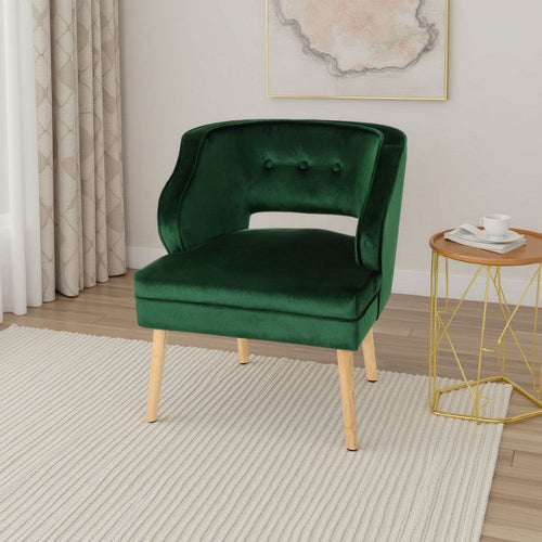 Joen Accent Armchair | Curved Back | Emerald Green Velvet