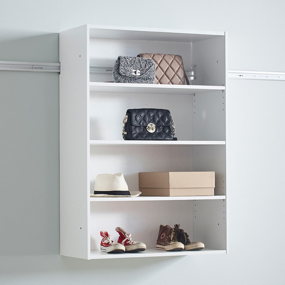 Buy Adjustable Wall Shelf 4 Tier White Melamine | 30 Day Return