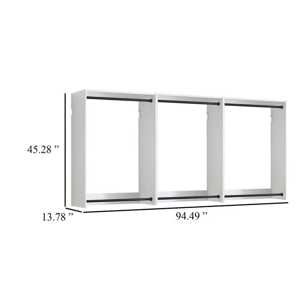 Vedz Wall Mounted Closet Set | 6 Hanging Rods | White Melamine