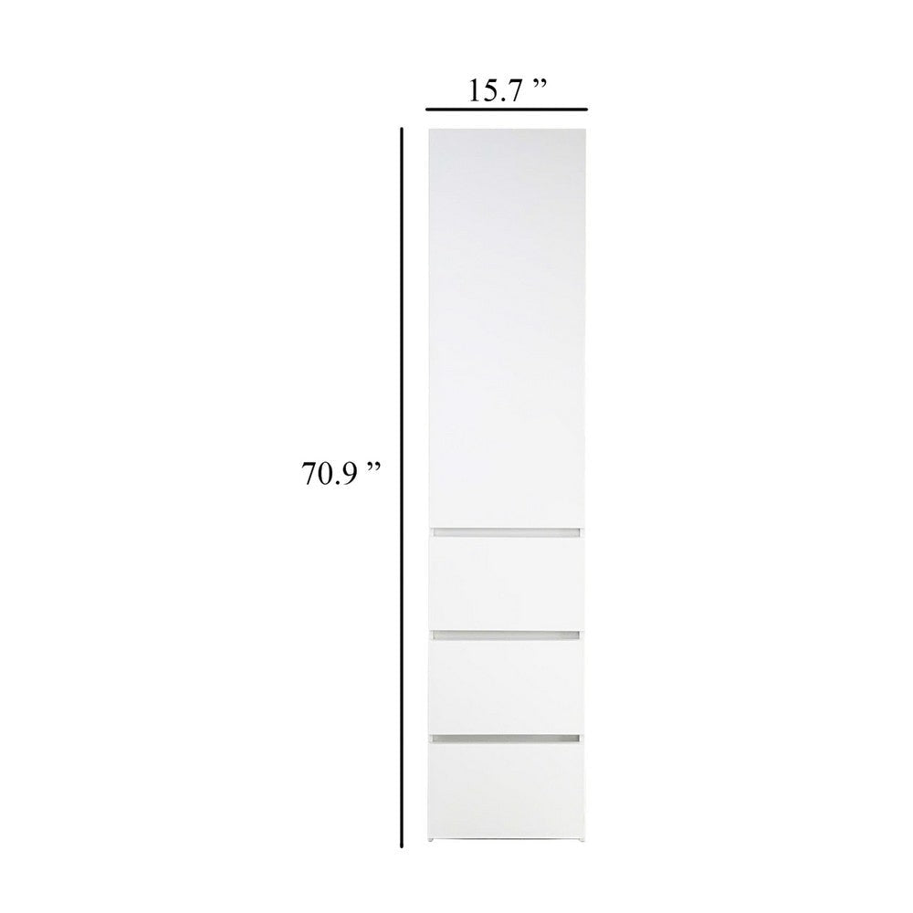 Ely Dual Closet Cabinet w Mirror | 4 Drawers | 71’’ | White Melamine BM337104