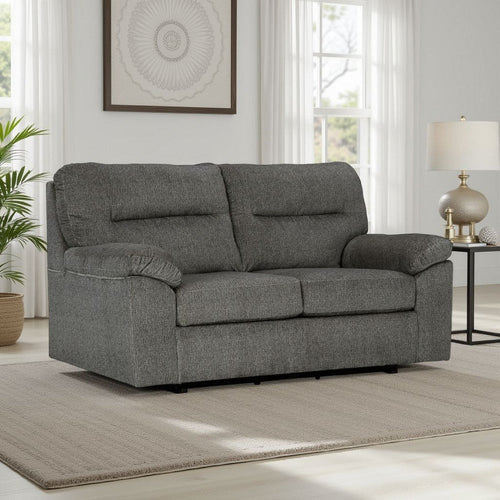 Yido Gliding Loveseat | 72" | Soft Mineral Gray Polyester Pillowtop