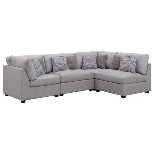Cambia 4pc Modular L Shaped Sectional Sofa | Gray | 8 Pillows