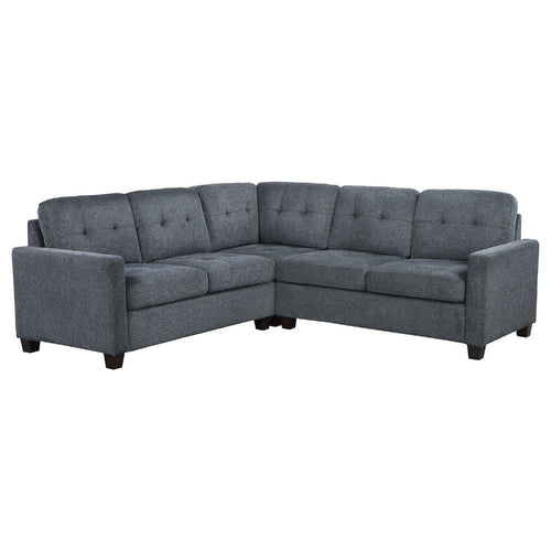 Seh 3 Piece L Shaped Sectional Sofa | Steel Gray | Track Armrests