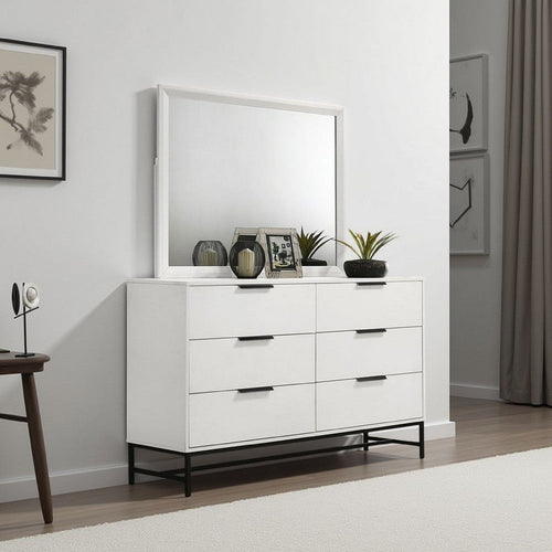 Ivon Dresser Mirror | White High Gloss Finish | Rectangular 37"