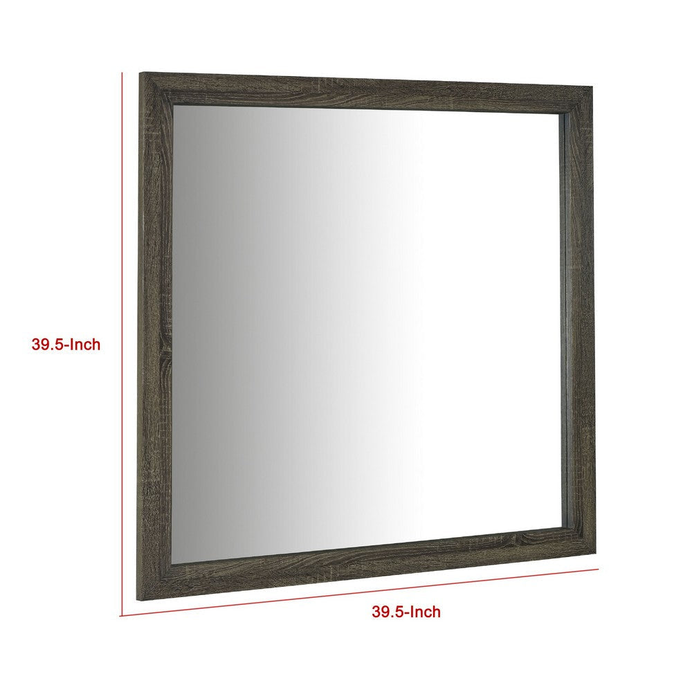 Reay Rectangular Dresser Mirror | Flat Glass Design | Oak Brown Wood BM338146