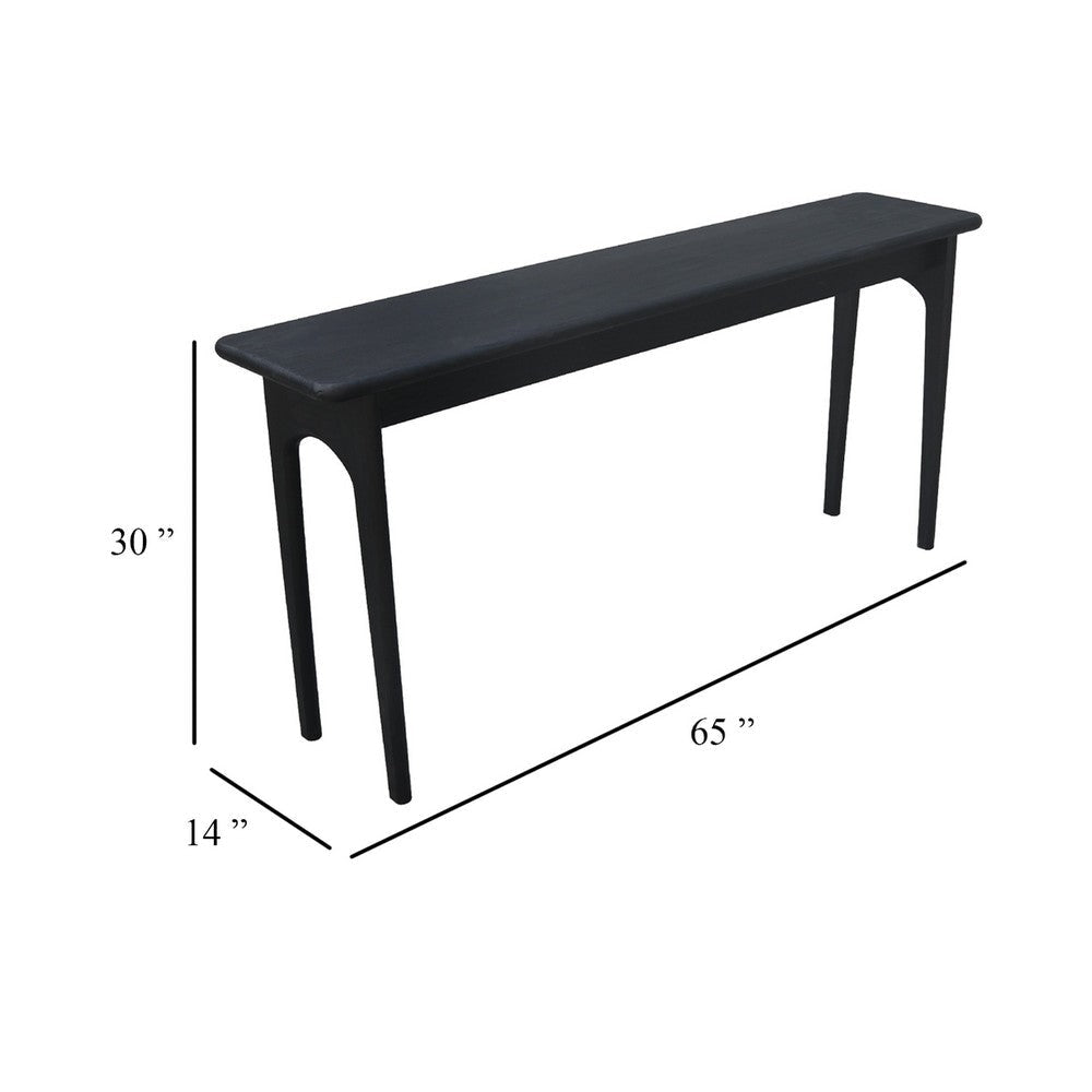 Areo Sofa Console Table | 65’’ Narrow Top w Curved Legs | Matte Black BM338154