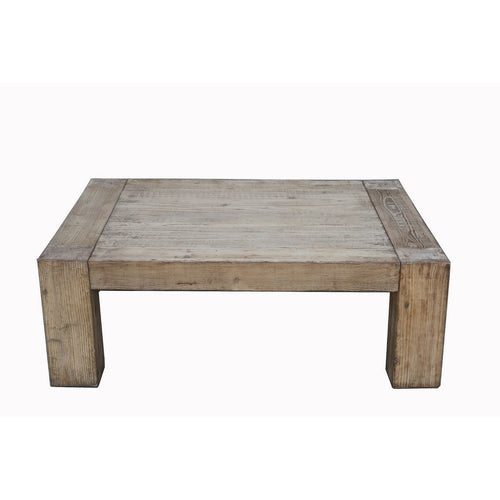 Mao Coffee Table | 51" Rectangular Top with Chunky Legs | Rustic Brown