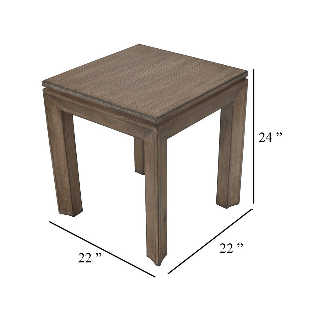 Moa Side End Table | 22’’ Square Top | Antique Natural Brown BM338220