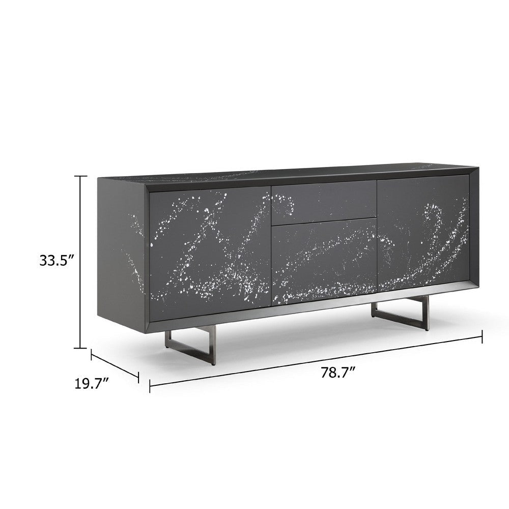 Cid Howo Sideboard Buffet Cabinet | Dark Gray | 2 Drawers & 2 Doors | 78’’ BM338239