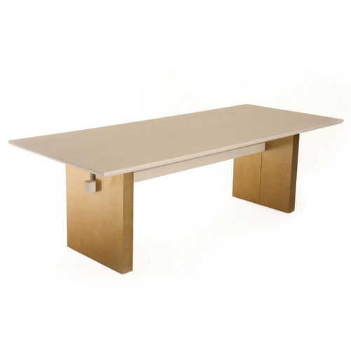 Cid Angie Dining Table | Scandinavian Cream Veneer | Stainless Steel | 94"