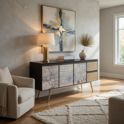 Cid Pevo Sideboard Buffet Cabinet | Smoke Ash Gray | 71" | 3 Doors
