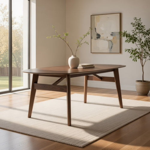 Cid Estele Dining Table | Wenge Brown Solid Wood | Rectangular 95"