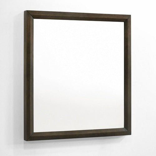 Cid Mizo Dresser Mirror | Cherry Oak Brown Wood Veneer | Sleek Frame | 40x42