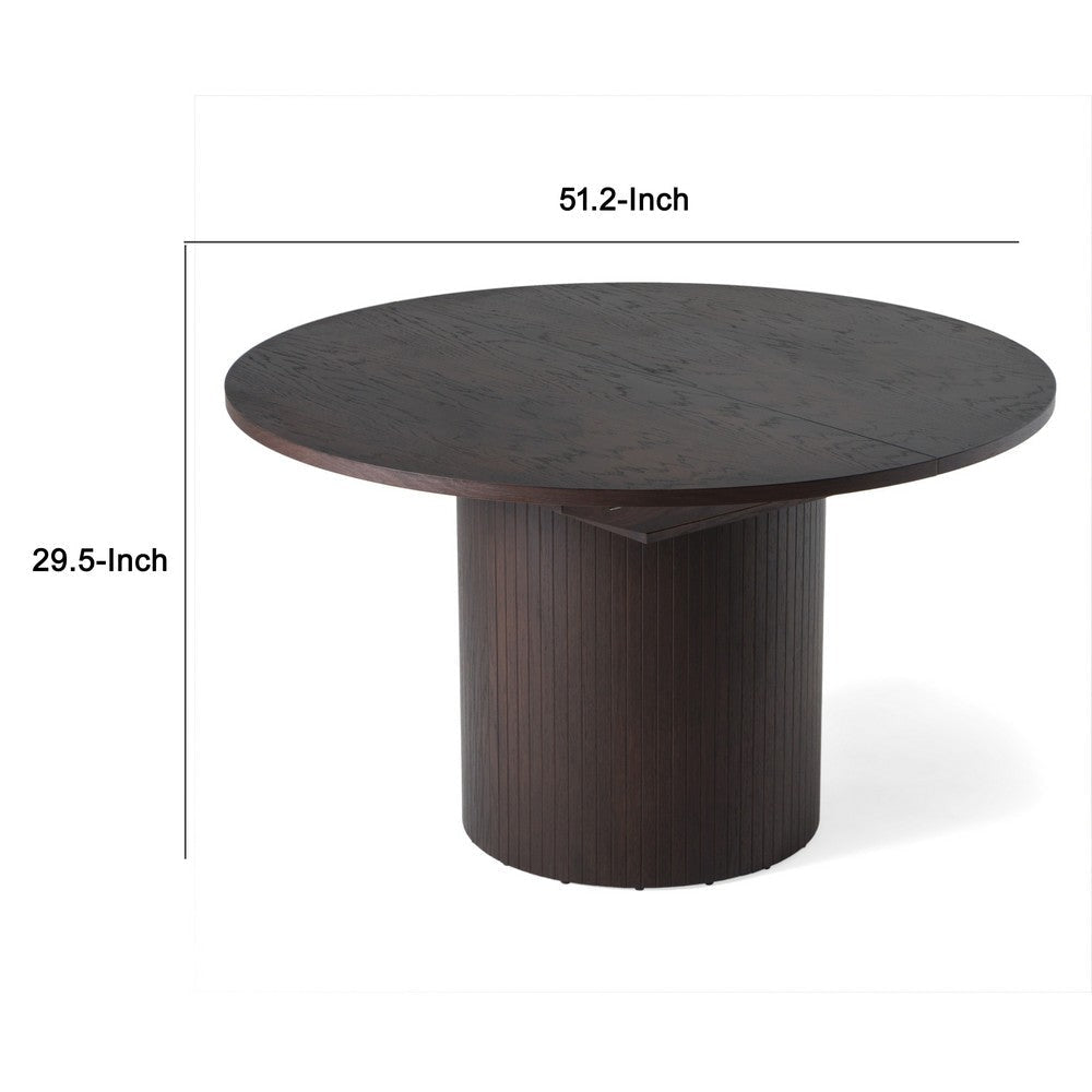 Cid Kimi Extendable Dining Table | Brown Veneer | Round 51-71’’ Top BM338544