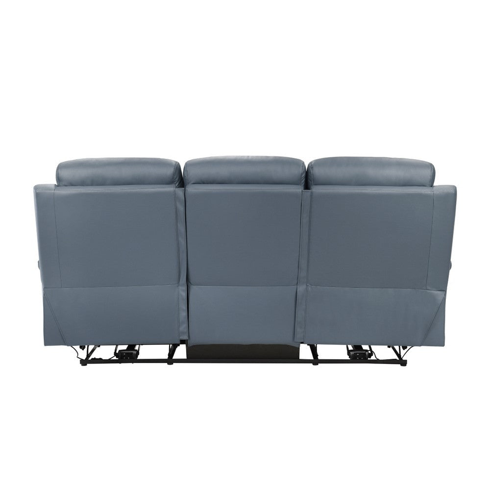 Hanna Power Double Reclining Sofa | Blue Grain Leather | USB | 87’’ BM338557