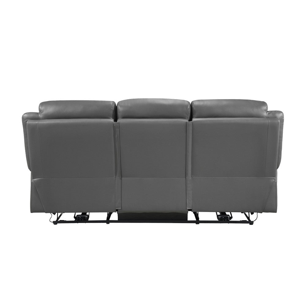 Conia Power Double Recliner Sofa | Dark Gray Leather | USB | 87’’ BM338569