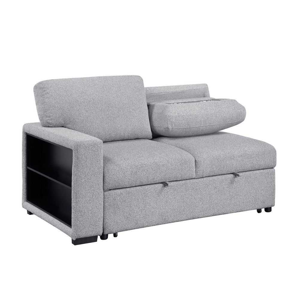 Ompa Modular Armless Sofa with Storage | Cloud Gray Boucle | 52’’ BM338585