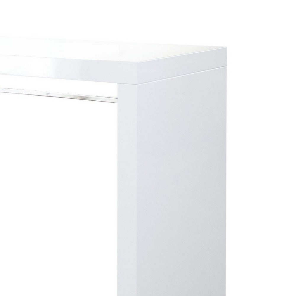 Bar Table | 42" Waterfall Edge Design | High Gloss White Lacquer