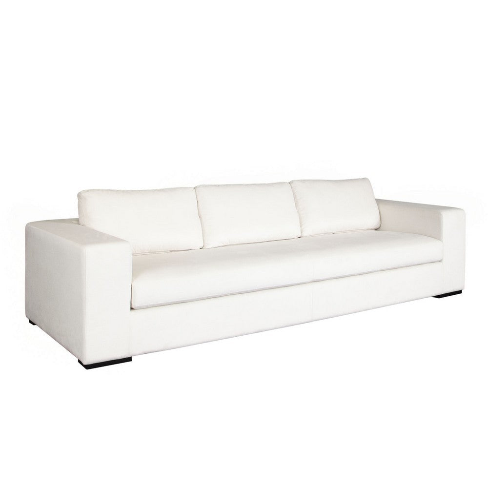 Lipi Modern Sofa | Mist White Fabric w Track Arms | 110’’ | 4 Accent Pillows BM338676